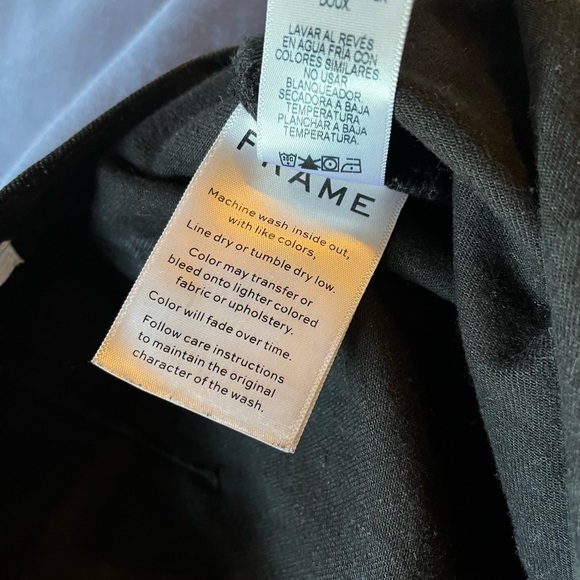 FRAME Le Bardot Straight High Rise Jeans in Film Noir Black Women’s size 31 - Picture 7 of 9